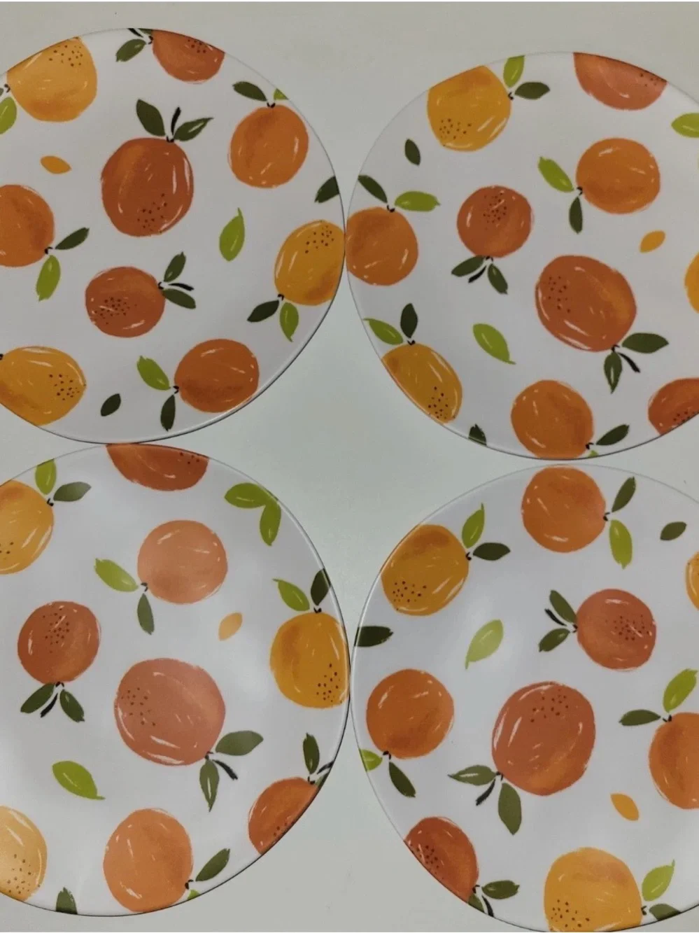 Hobby Lobby Orange Melamine Salad & Dinner Plates 4ct Each Summer Fruit Oranges